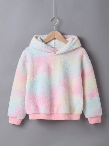 Girls Tie Dye Teddy Hoodie