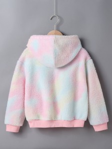 Girls Tie Dye Teddy Hoodie