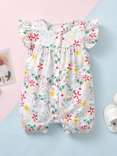 Baby Girl Allover Floral Romper