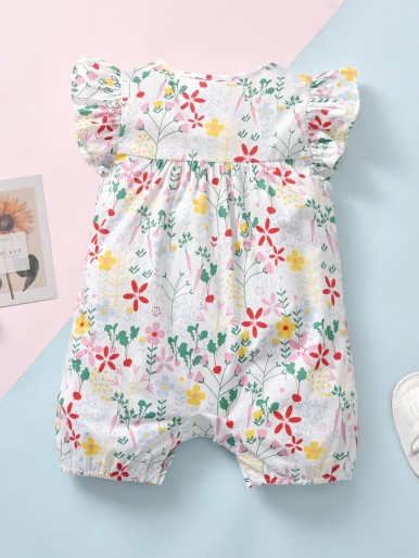 Baby Girl Allover Floral Romper