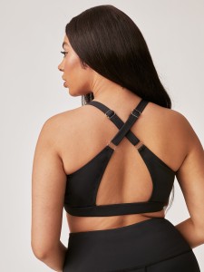 Plus Criss Cross Peekaboo Back Sports Bra