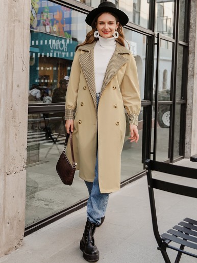 Double Button Belted Trench Coat