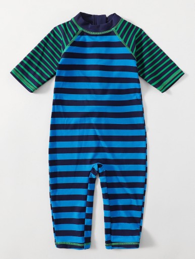 Toddler Boys Striped One Piece Swimsuit