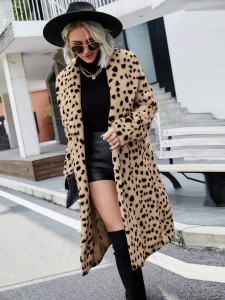 Dalmatian Print Fuzzy Coat Without Belt