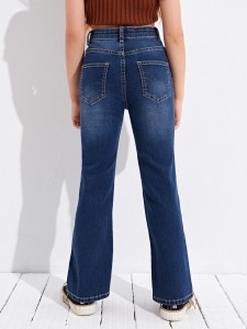 Girls Raw Wash Flare Jeans