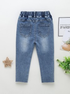 Toddler Girls Button Front Slant Pocket Jeans