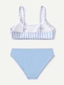 Girls Striped Bikini Swimsuit