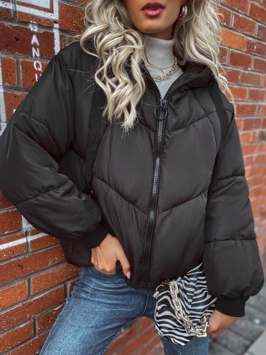 Zip Up Hooded Puffer Jacket