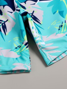 Boys Plant Print Swim Trunks