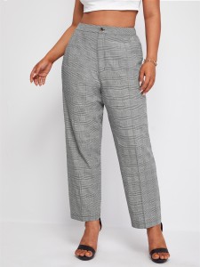 Plus Plaid Slant Pocket Pants