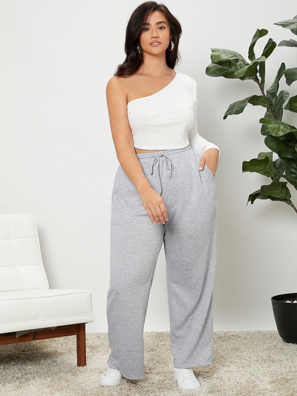 Plus Drawstring Waist Sweatpants