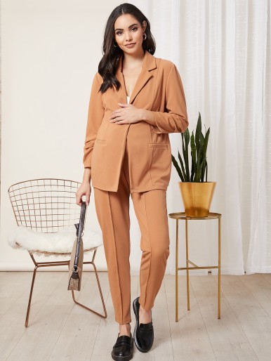 Maternity Blazer & Seam Front Pants Set