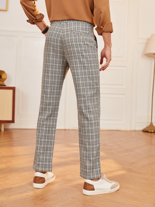 Men Plaid Tailored Pants