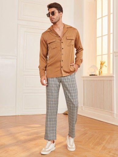 Men Plaid Tailored Pants