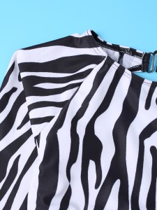 Girls Zebra Stripe Bikini Swimsuit