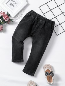 Baby Unisex Elastic Waist Straight Jeans