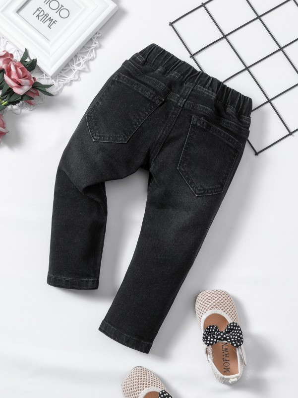 Baby Unisex Elastic Waist Straight Jeans