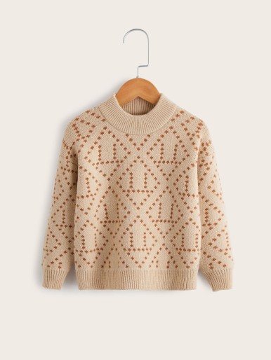 Toddler Girls Geo Pattern Sweater