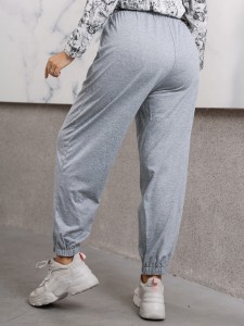 Plus Letter Graphic Drawstring Waist Sweatpants