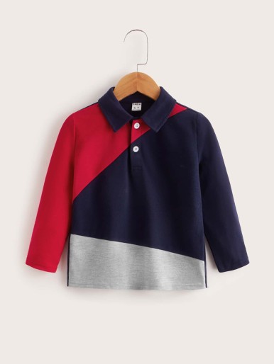 Toddler Boys Cut And Sew Polo Shirt