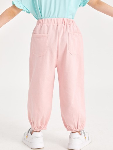 Toddler Girls Elastic Waist Side Stripe Pants