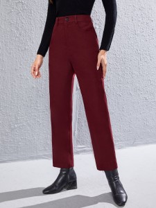 Solid Slap Pocket Straight Leg Pants