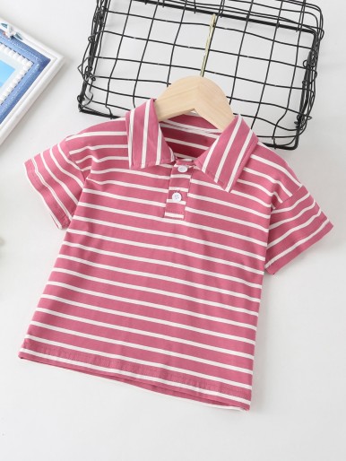 Toddler Boys Striped Polo Shirt