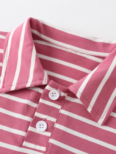 Toddler Boys Striped Polo Shirt