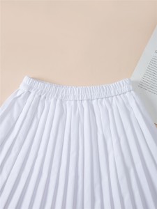 Girls Elastic Waist Pleated Skirt