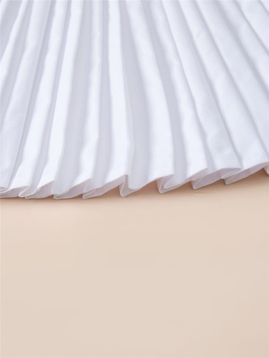 Girls Elastic Waist Pleated Skirt