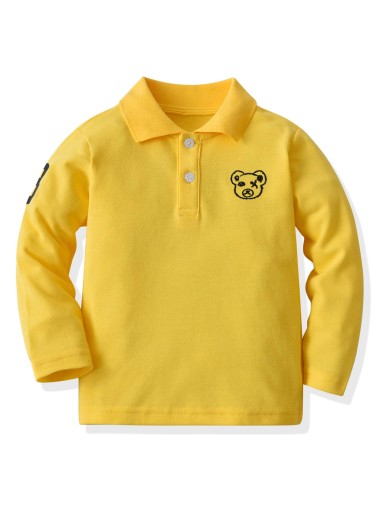 Toddler Boys Bear Embroidery Polo Shirt