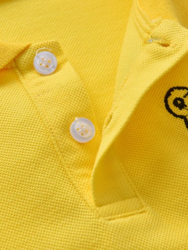 Toddler Boys Bear Embroidery Polo Shirt