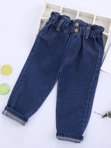 Toddler Girls Paperbag Waist Carrot Jeans