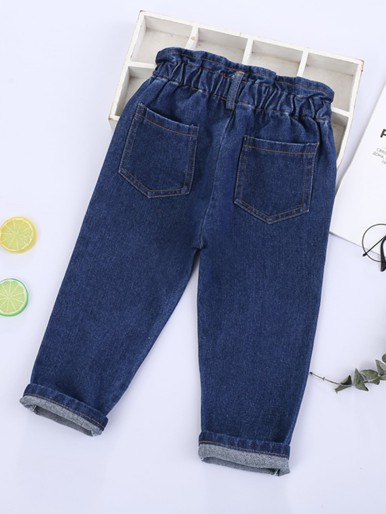 Toddler Girls Paperbag Waist Carrot Jeans