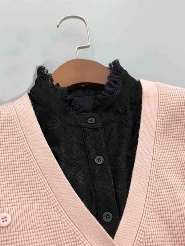 Button Front Dickey Collar