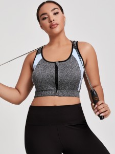 Plus Colorblock Racerback Sports Bra