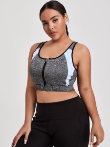 Plus Colorblock Racerback Sports Bra