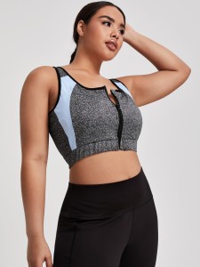 Plus Colorblock Racerback Sports Bra