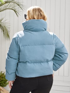 Plus Zipper Front Puffer Jacket