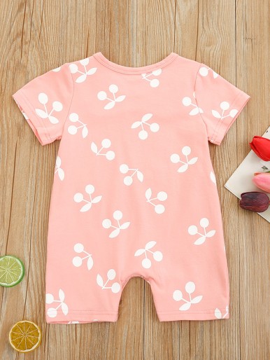 Baby Girl Cherry Print Romper