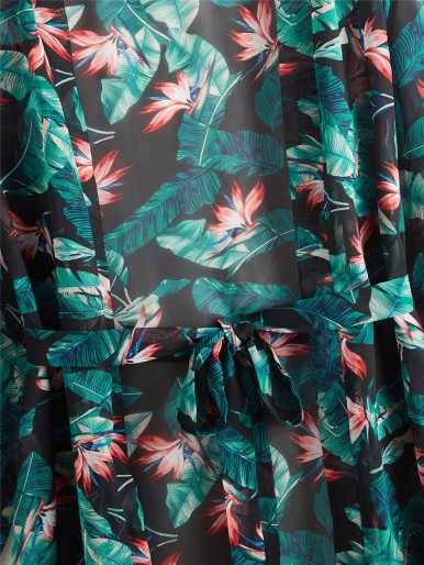 Plus Tropical Print Kimono