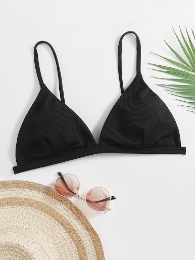 Plus Rib Triangle Bikini Top