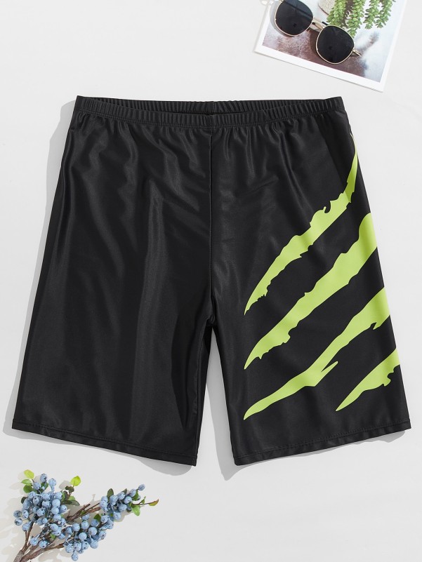 Men Graphic Print Swim Trunks