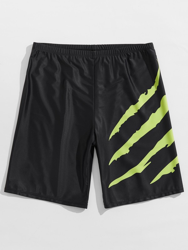 Men Graphic Print Swim Trunks