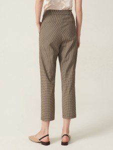 Spandex Cropped Gingham Tailored Pants