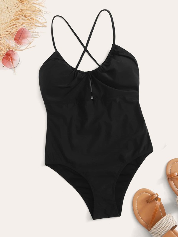 Plus Crisscross One Piece Swimsuit