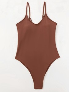 Solid One Piece Swimsuit