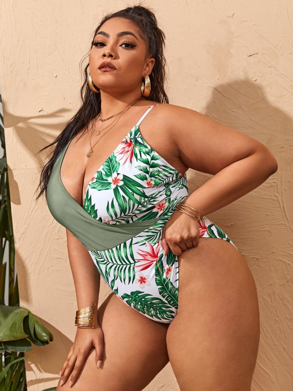 Plus Floral & Tropical One Piece Swimsuit