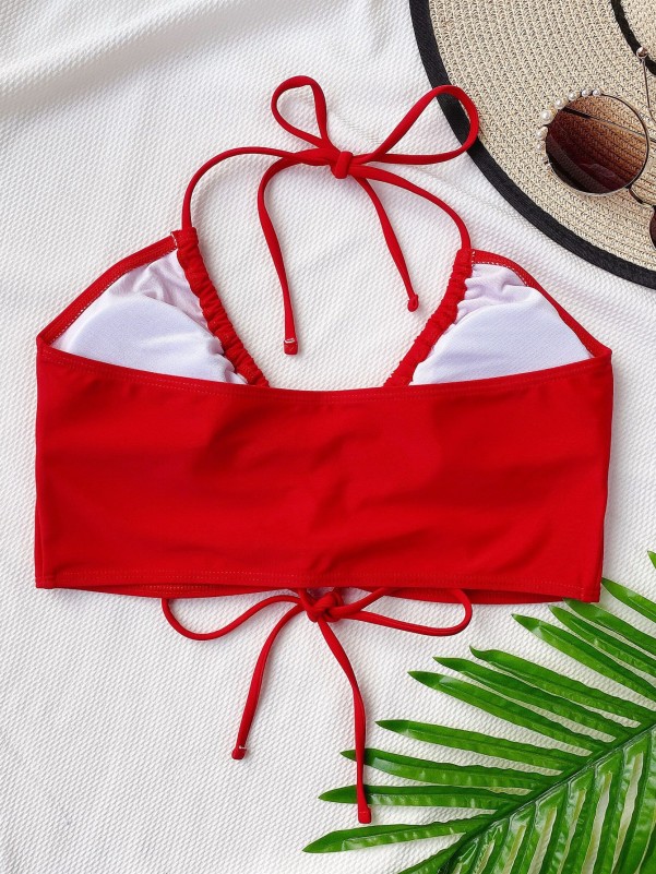 Knot Front Halter Bikini Top