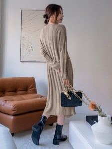 Solid Raglan Sleeve Sweater Dress